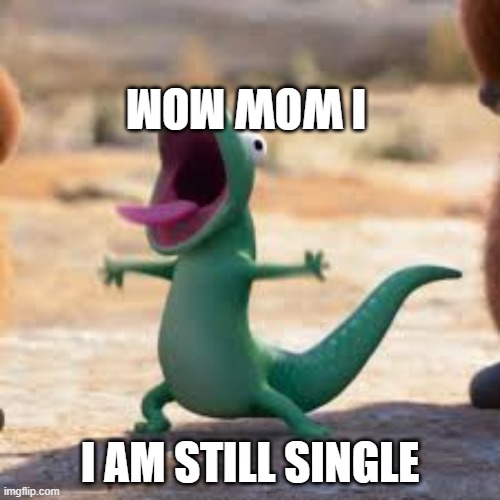 no suprise | i wow mom; i am still single | image tagged in tom lizard | made w/ Imgflip meme maker
