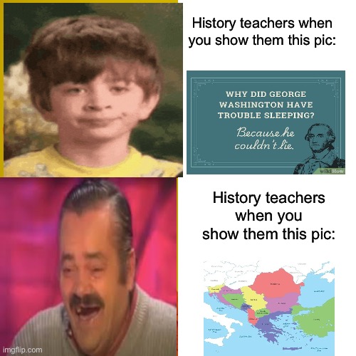 Balkan borders HEHEHEHA | History teachers when you show them this pic:; History teachers when you show them this pic: | image tagged in memes,drake hotline bling | made w/ Imgflip meme maker