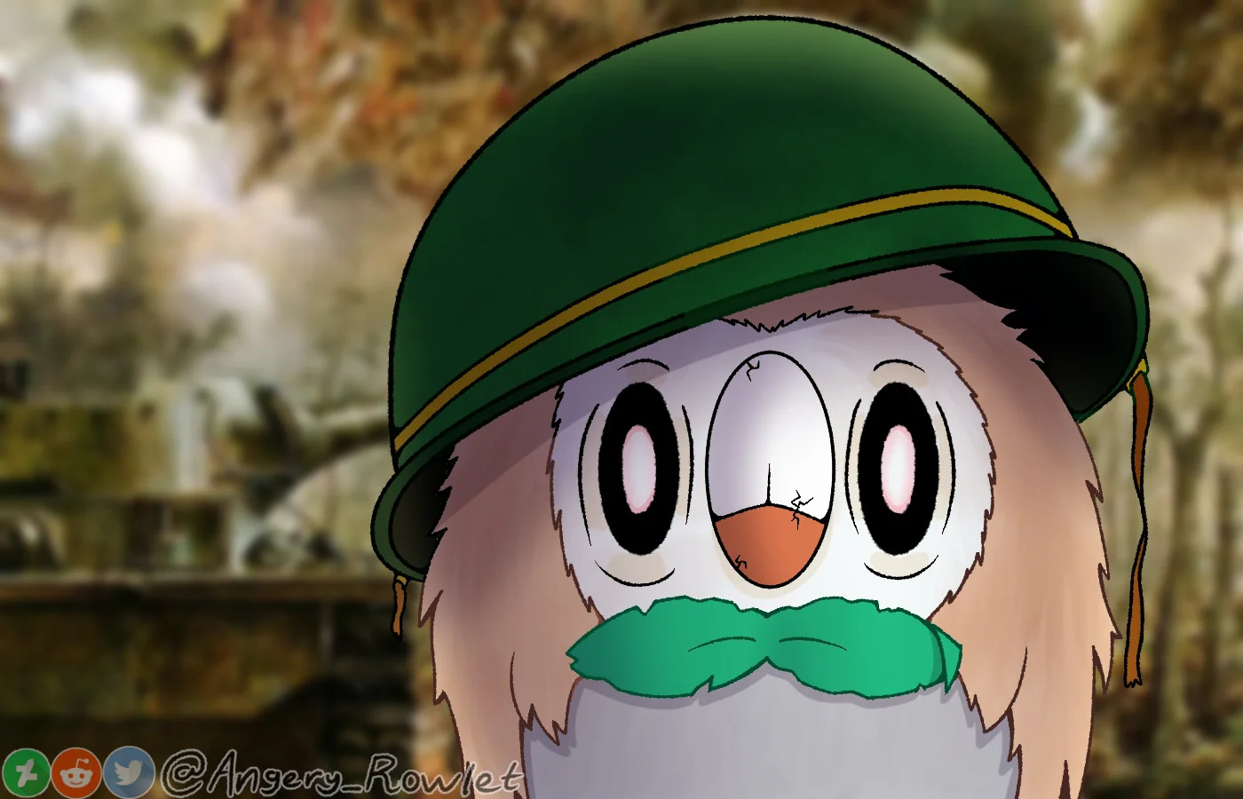 Rowlet stare Blank Meme Template