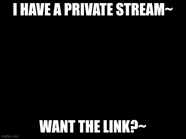 i have a private stream~; want the link?~ | made w/ Imgflip meme maker