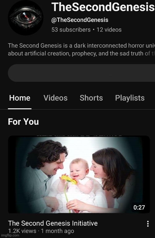 Anyone else get an ad from this channel? | image tagged in thesecondgenesis | made w/ Imgflip meme maker