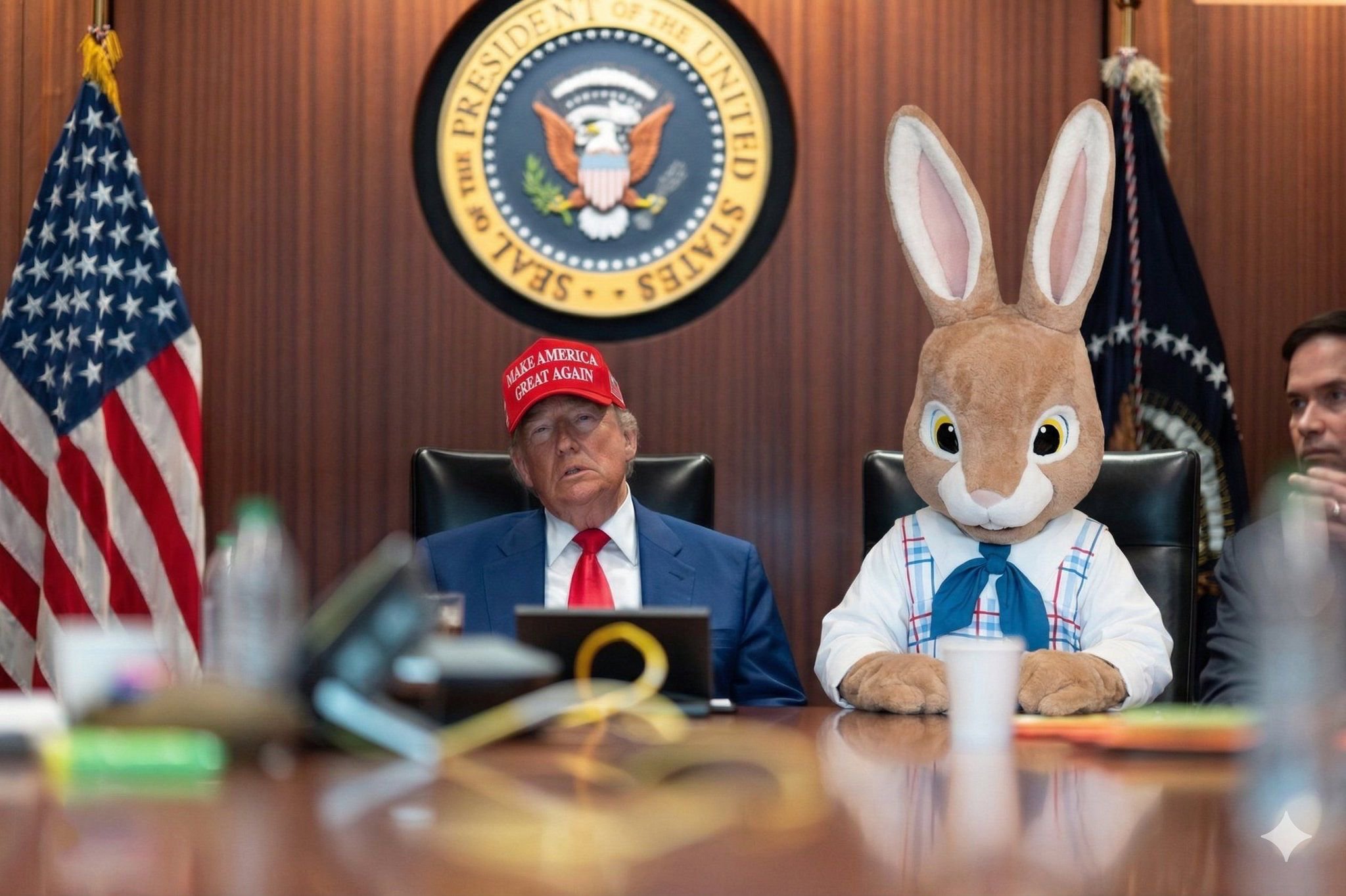 Trump's rabbit Blank Meme Template