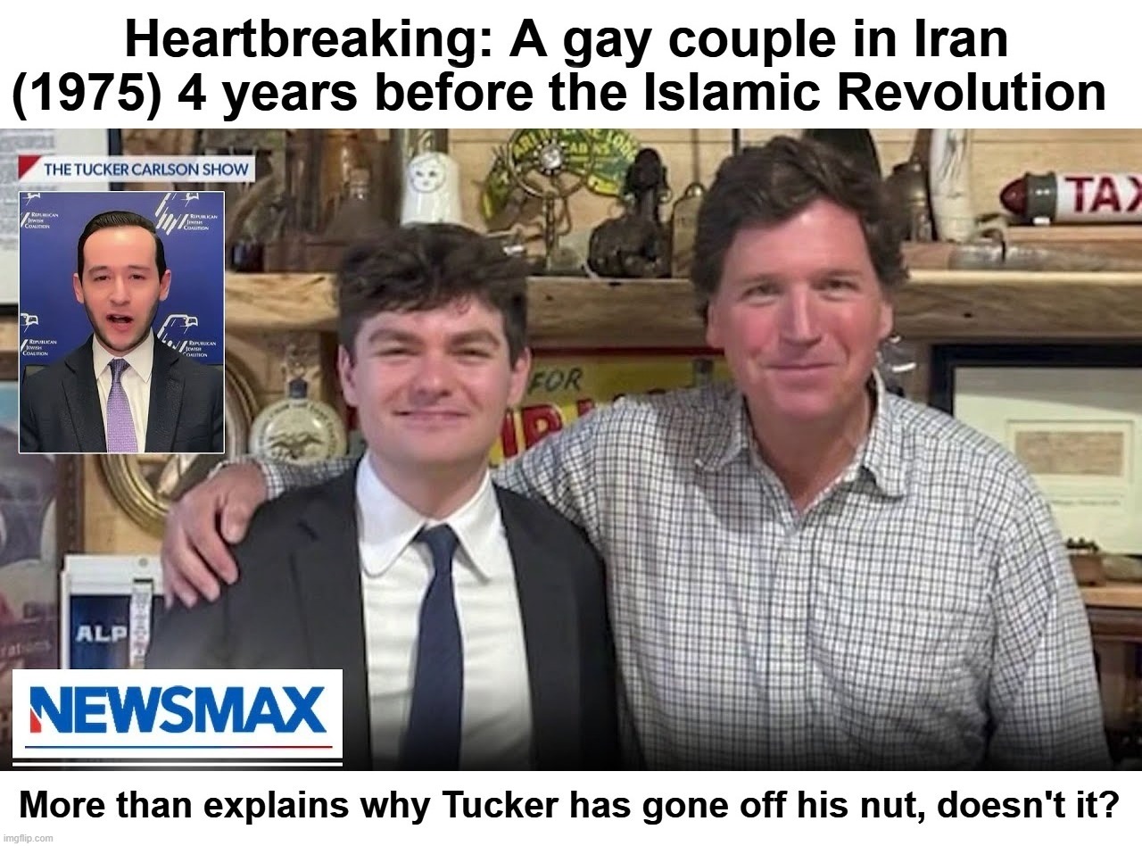 This explains more than anything why Tucker Carlson has gone off his nut. | image tagged in i diagnose you with gay,stupid people be like,confused tucker carlson,gender confusion,gay douchebag,satire | made w/ Imgflip meme maker