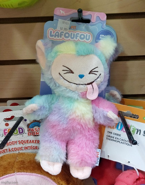 I saw ANOTHER Labubu knockoff yesterday (French spelling of Lafufu) | image tagged in labubu,lafufu,crappyoffbrands,lafoufou | made w/ Imgflip meme maker