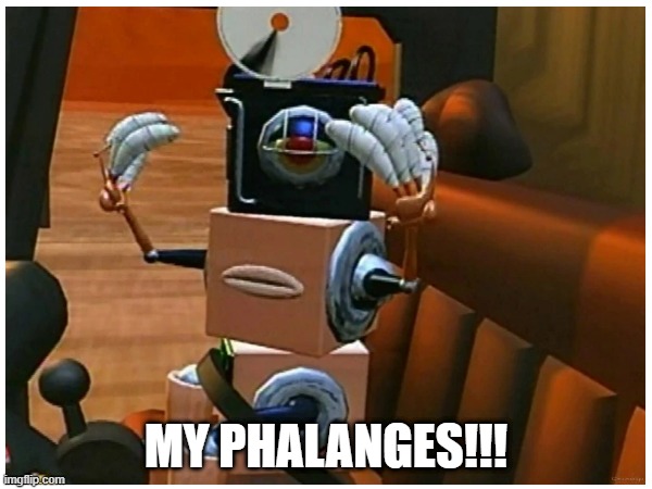 My Phalanges!!! | MY PHALANGES!!! | image tagged in phalanges,reboot,binome,herr doktor | made w/ Imgflip meme maker