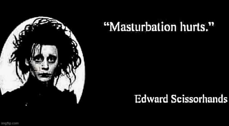 I can't imagine.... | image tagged in edward scissorhands,wtf,cursed | made w/ Imgflip meme maker