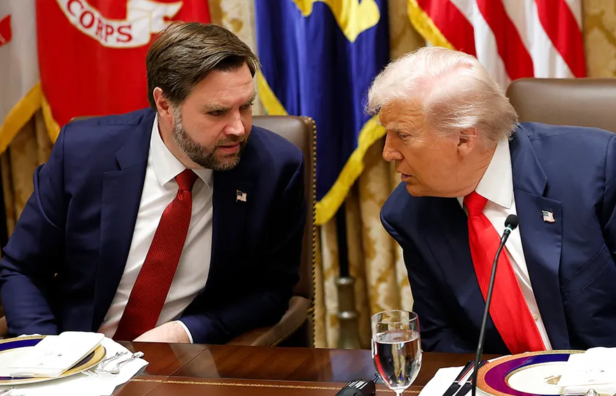 vance and trump talking Blank Meme Template