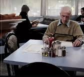 Old Man Alone At Restaurant Blank Meme Template