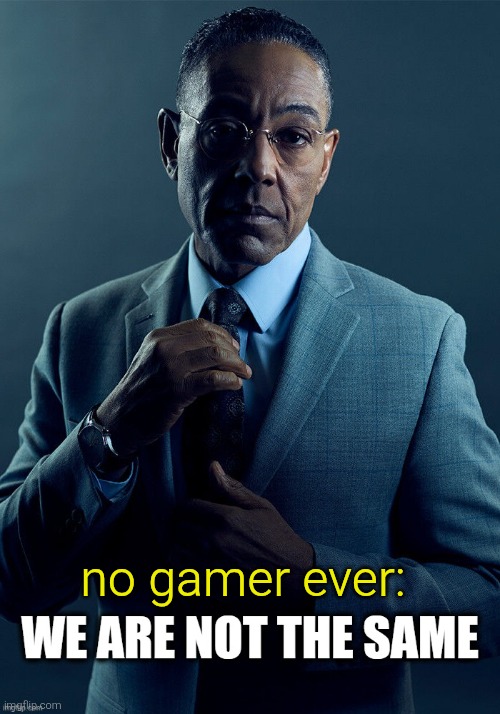 We are not the same | no gamer ever: | image tagged in we are not the same | made w/ Imgflip meme maker