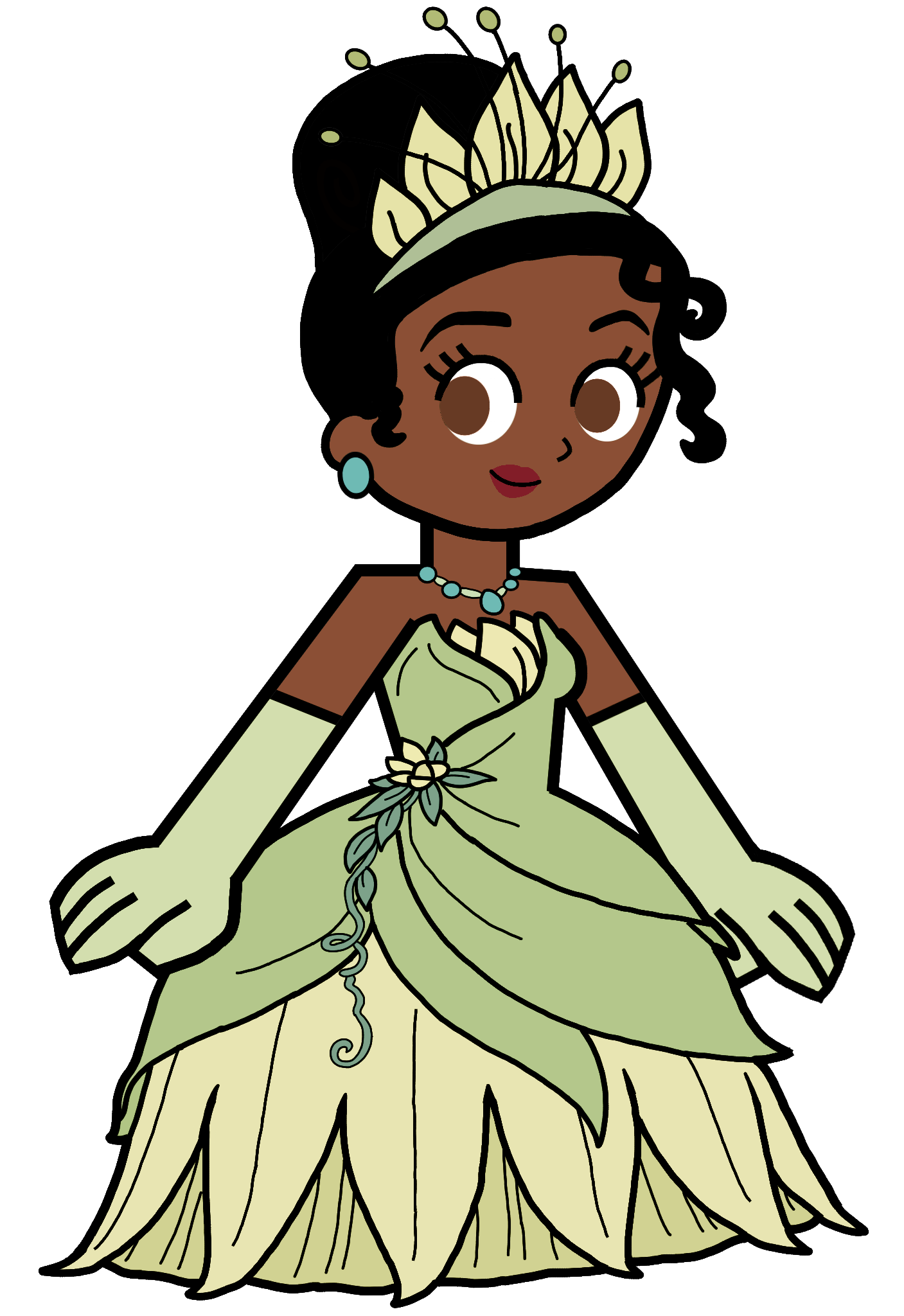 Princess Tiana the Lily in Hero 108 Style Blank Meme Template