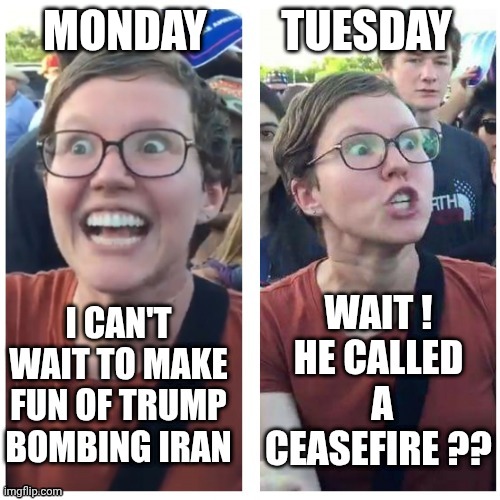 You can make your TACO meme now | Tuesday; Monday | image tagged in leftists,liberal logic,democrats,humanity | made w/ Imgflip meme maker