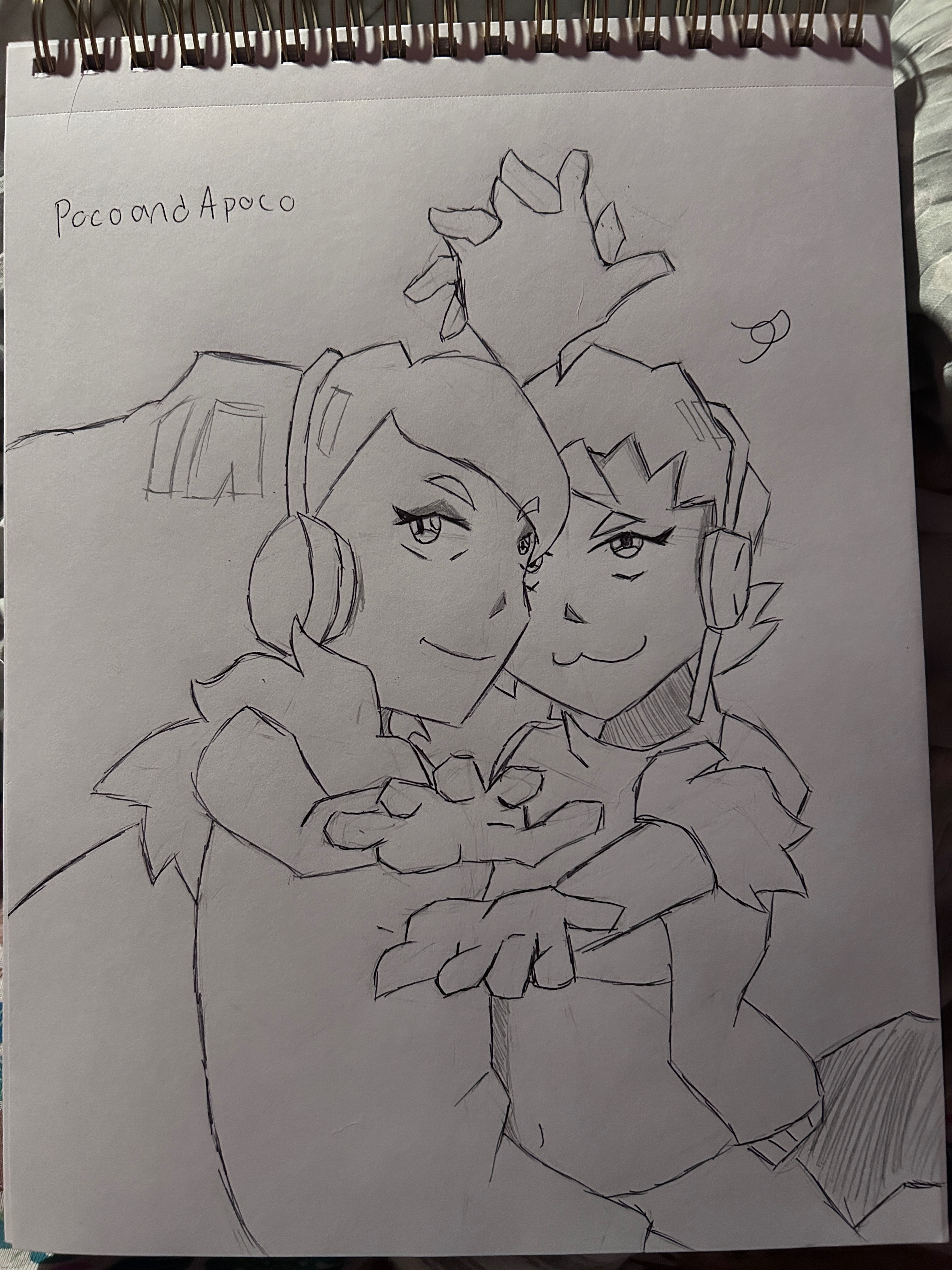 More unbeatable art cause new sketchbook, this time it's Apoco and Poco | made w/ Imgflip meme maker