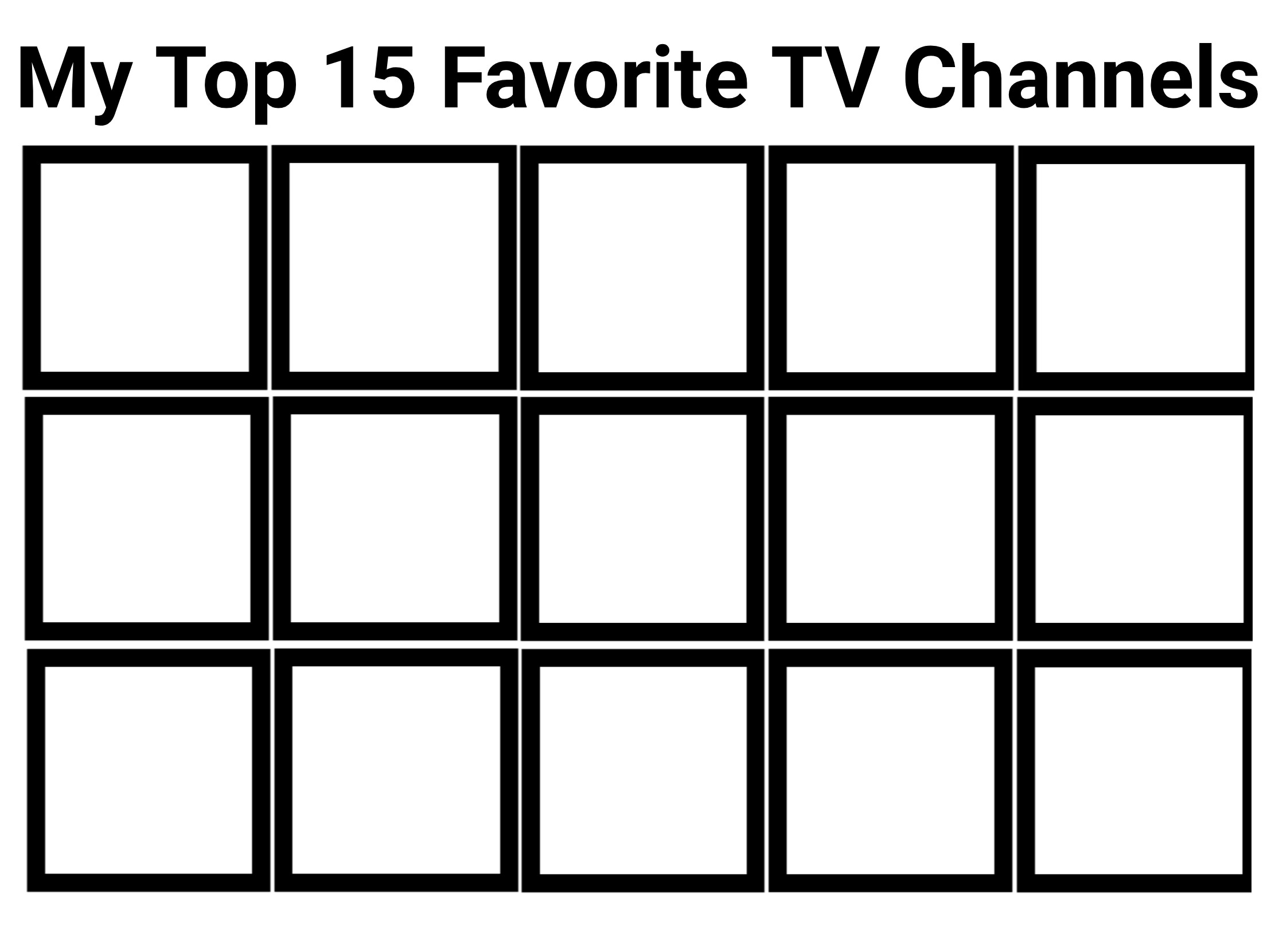 Top 20 favorite channels Blank Meme Template