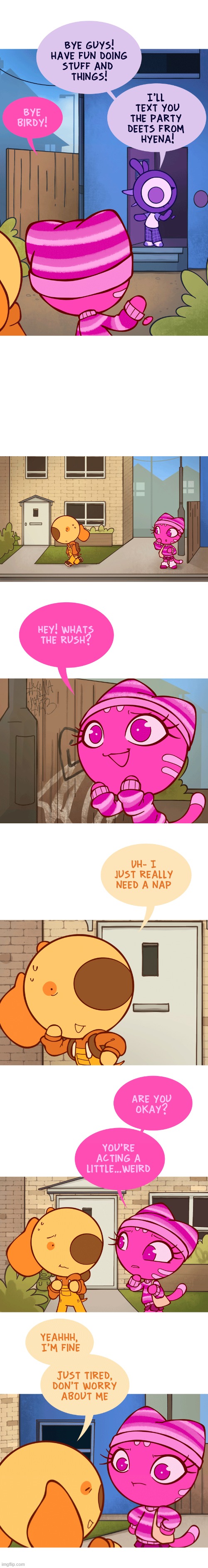 image tagged in cat,bird,dog,rush,nap,anxiety | made w/ Imgflip meme maker