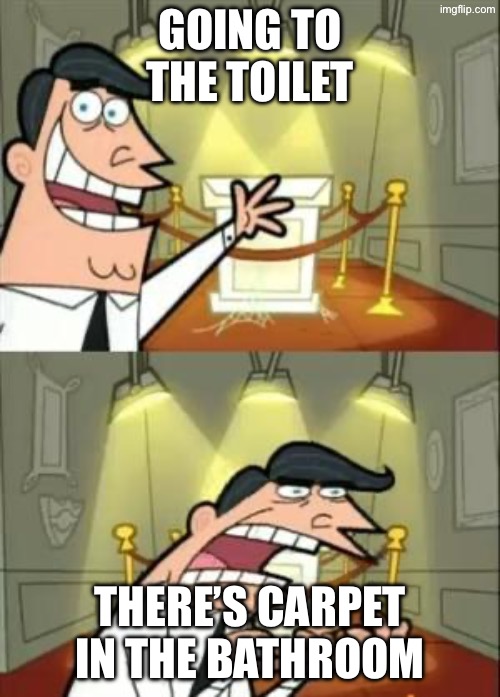 The Toilet | Going to the toilet; There’s carpet in the bathroom | image tagged in memes,this is where i'd put my trophy if i had one | made w/ Imgflip meme maker