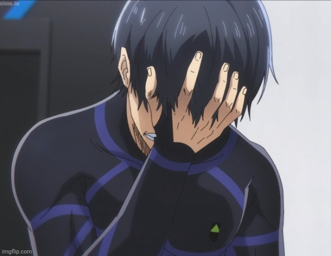 image tagged in blue lock isagi facepalm | made w/ Imgflip meme maker