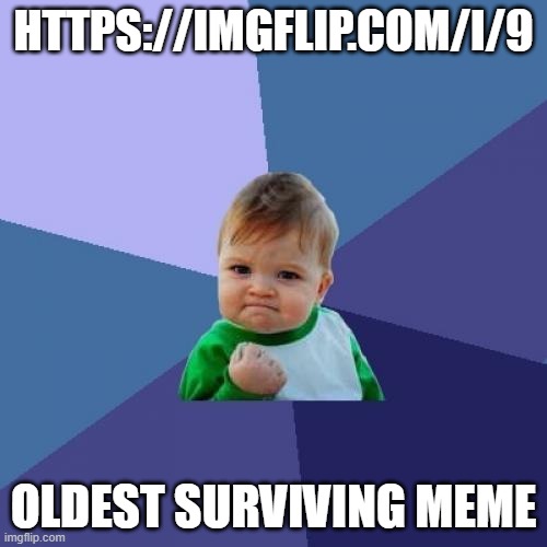 Success Kid | https://imgflip.com/i/9; Oldest surviving meme | image tagged in memes,success kid | made w/ Imgflip meme maker