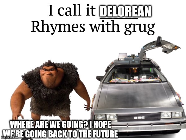 were going to the future | delorean; Where are we going? I hope we're going back to the future | image tagged in i call it _____,back to the future | made w/ Imgflip meme maker