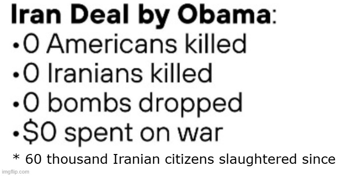 * 60 thousand Iranian citizens slaughtered since | made w/ Imgflip meme maker