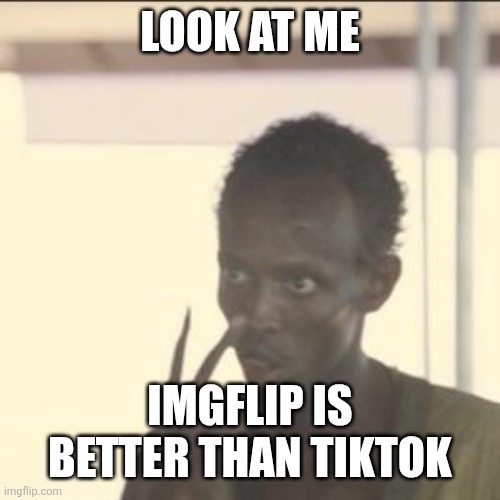 Look At Me | Look at me; Imgflip is better than TikTok | image tagged in memes,look at me | made w/ Imgflip meme maker