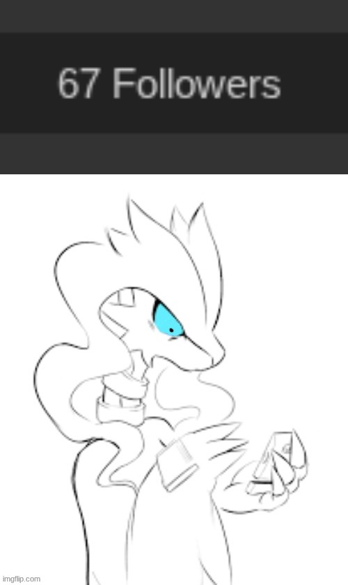 can someone please follow or un-follow me | image tagged in fearful reshiram,followers | made w/ Imgflip meme maker