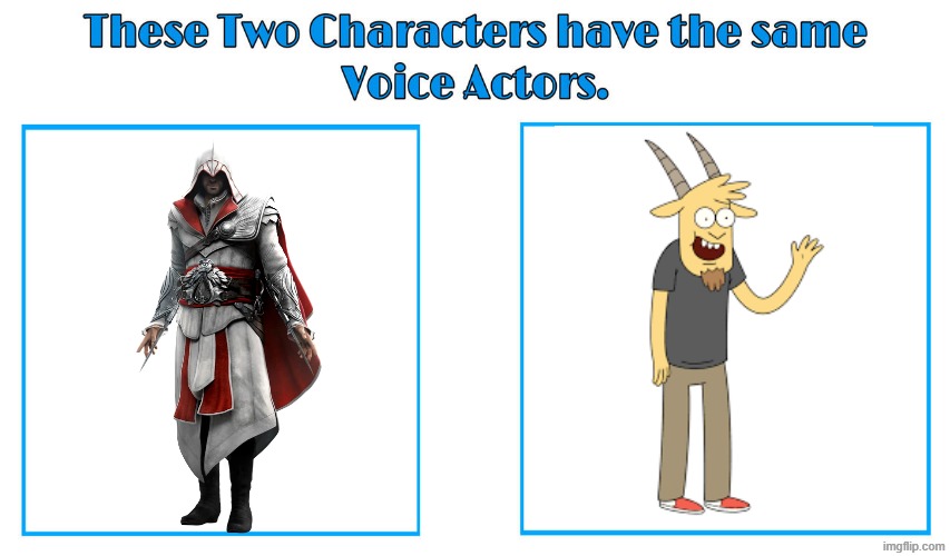 Roger Craig Smith 2 | image tagged in same voice actor,assassins creed,regular show,roger craig smith,ubisoft,cartoon network | made w/ Imgflip meme maker