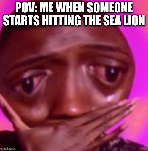 Brooo... | POv: me when someone starts hitting the sea lion | image tagged in memes,sea lion | made w/ Imgflip meme maker
