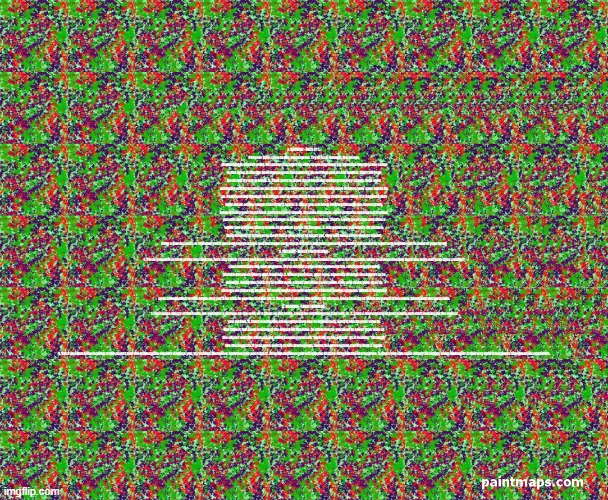 Belgium | 1. METHOD - FACE IT 1. :
Put your face close to the stereogram. Try to look through the image, pretending it doesn't exist. Of course you won't be able to see anything yet because image is too close to the eyes. 2. Always hold stereogram horizontally, do not turn and do not bend it. Don't tilt your head and try not to blink. 3. Then start to move back from the stereogram very slowly. Your eyes naturally will try to refocus back on the stereogram image but you will need to force your eyes not to do so. Keep looking through the image and moving back from it slowly at the same time. If it happens that eyes focus on the image start Step 1 again. 4. Once you can keep looking through the stereogram, keep moving your head back and force very slowly. At some distance, when patterns overlap each other, you will notice that something strange is happening to the image. That's a very good sign and after a while you will see blurry levels of depth or some 3D images. 5. Once you can see blurry 3D picture, keep looking at it this way. Don't force your eyes to focus yet, they will need some time to adjust. After a few seconds or minutes you'll see how image snaps and becomes very sharp. When it happens you will be totally surprised by what was hidden just in front of your eyes!

2. METHOD - RELAX YOUR VISION :
1. Place yourself in front of the stereogram, let's say 30cm (1 foot) and start relaxing your vision. You can remember how you did the same when you were reading book too long and your eyes couldn't concentrate on the text anymore. Try to do that again with a stereogram, relax your eyes until picture becomes blurry and doubled. 2. When you relax, your eyes naturally diverge (look apart or to infinity). Using this trick try to relax eyes a little and then some more. This will make your eyes to diverge on different angles. At some angle you will see that a hidden image appears. When it happens eyes should stick to this angle and you'll be able to see the hidden 3D. 3. Once you can see the blurry 3D picture, keep looking at it this way until it becomes sharp and recognizable.

3. METHOD - LOOK THROUGH :
1. Find some object in the room, for example a picture on the wall, or a glass on the table, could be anything you can look at. 2. Take a stereogram in your hands and start looking on the object you picked. 3. Start moving the stereogram from low to high slowly, until it blocks your view to the object, but keep looking at the object all the time. In other words you need to cover your view of the object with the stereogram, while keeping yourself “looking at the object” as if looking “through” the stereogram. If your eyes switch to the stereogram, lower the stereogram and try Step 2 again. 4. Once you can keep looking at the object and the stereogram doesn't distract you, try various distances between you and object. At some distance you will see the hidden image in the stereogram. 5. Once you can see a blurry 3D image, keep looking at it this way until it becomes sharp and recognizable. | image tagged in belgium magic eye | made w/ Imgflip meme maker