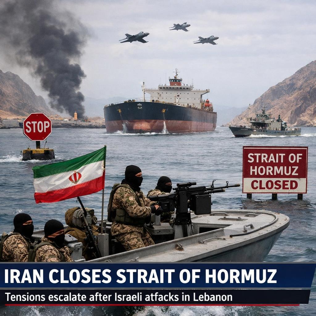 Iran closes Strait of Hormuz over Israeli barrage in Lebanon  ht Blank Meme Template