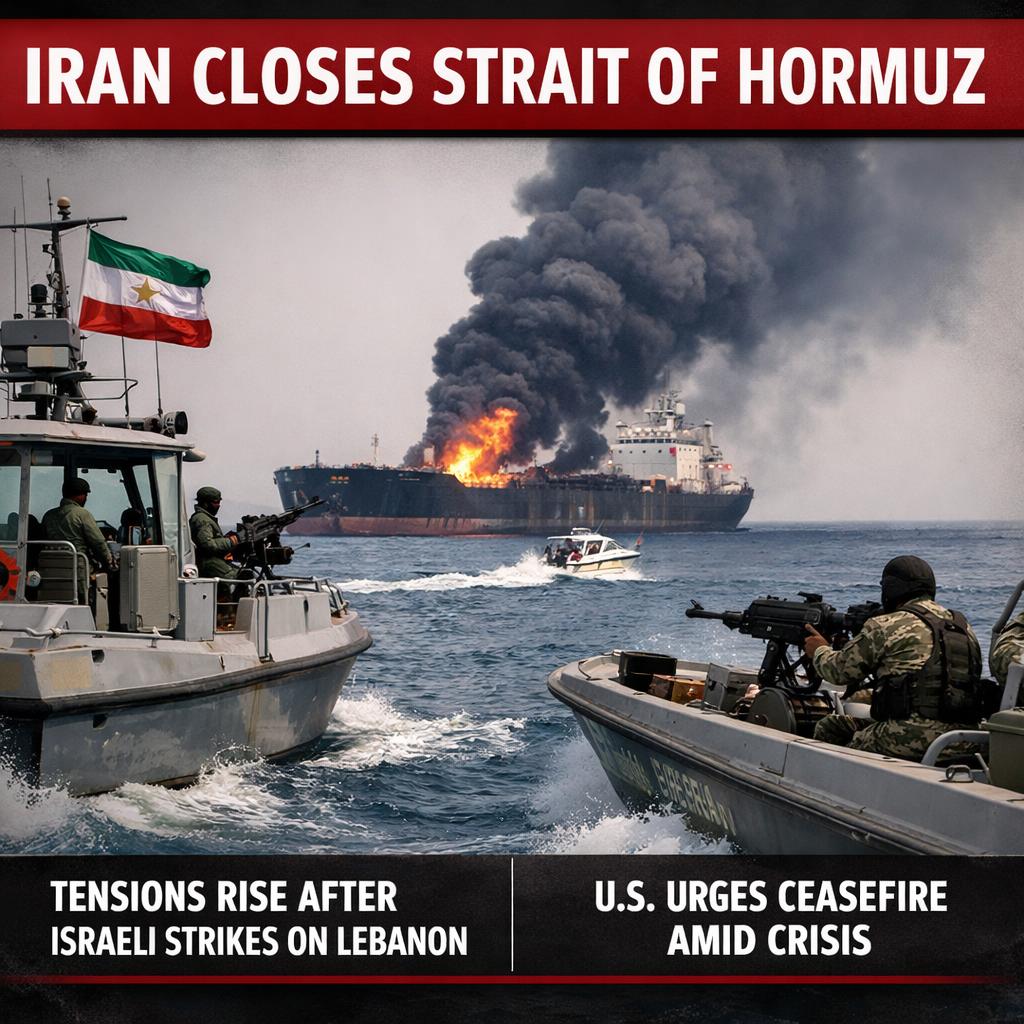 Iran closes Strait of Hormuz over Israeli barrage in Lebanon  ht Blank Meme Template