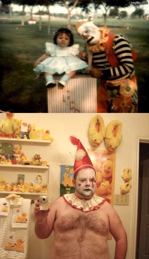 Cursed Clowns | image tagged in cursed clowns,cursed images,what a terrible day to have eyes,excuse me wtf,unsee juice,drink bleach | made w/ Imgflip meme maker