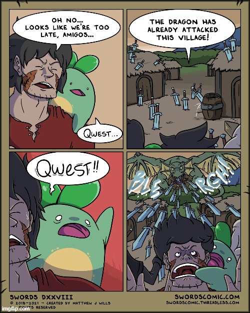 Let the Dragon Hunt begin! | image tagged in swords,sprout,quest,sword,breathing,dragon | made w/ Imgflip meme maker