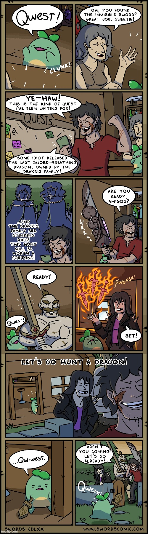 Quest Sprout and friends go on a new quest! | image tagged in swords,sprout,quest,dragon,hunt,team | made w/ Imgflip meme maker