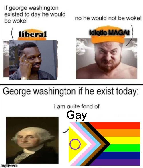 why have I done this? Idk | Idiotic MAGAt; Gay | image tagged in george washington if he existed today | made w/ Imgflip meme maker