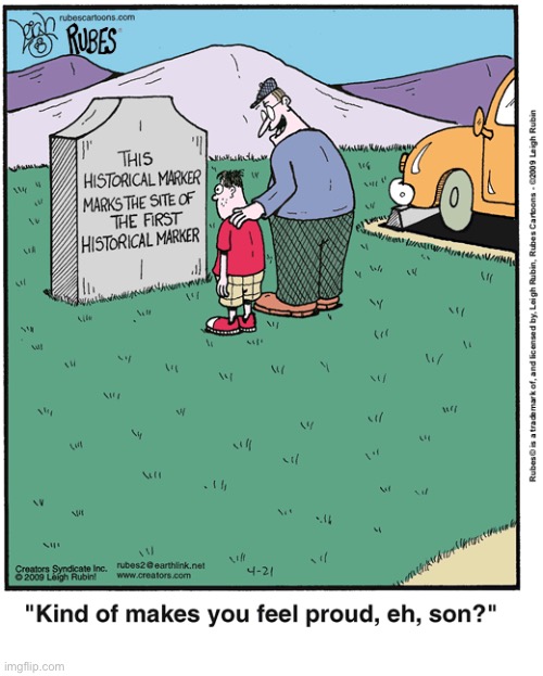 Rubes | image tagged in comics,rubes,historical marker,first,proud,monument | made w/ Imgflip meme maker