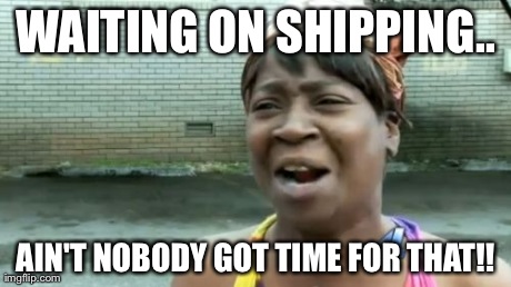 Ain't Nobody Got Time For That Meme | WAITING ON SHIPPING.. AIN'T NOBODY GOT TIME FOR THAT!! | image tagged in memes,aint nobody got time for that | made w/ Imgflip meme maker