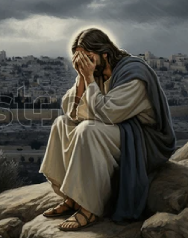 Jesus crying Blank Meme Template