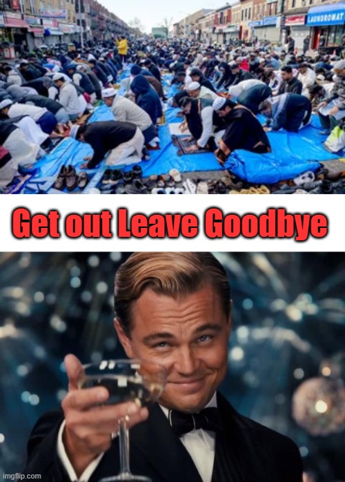 Get out Leave Goodbye | image tagged in memes,leonardo dicaprio cheers | made w/ Imgflip meme maker