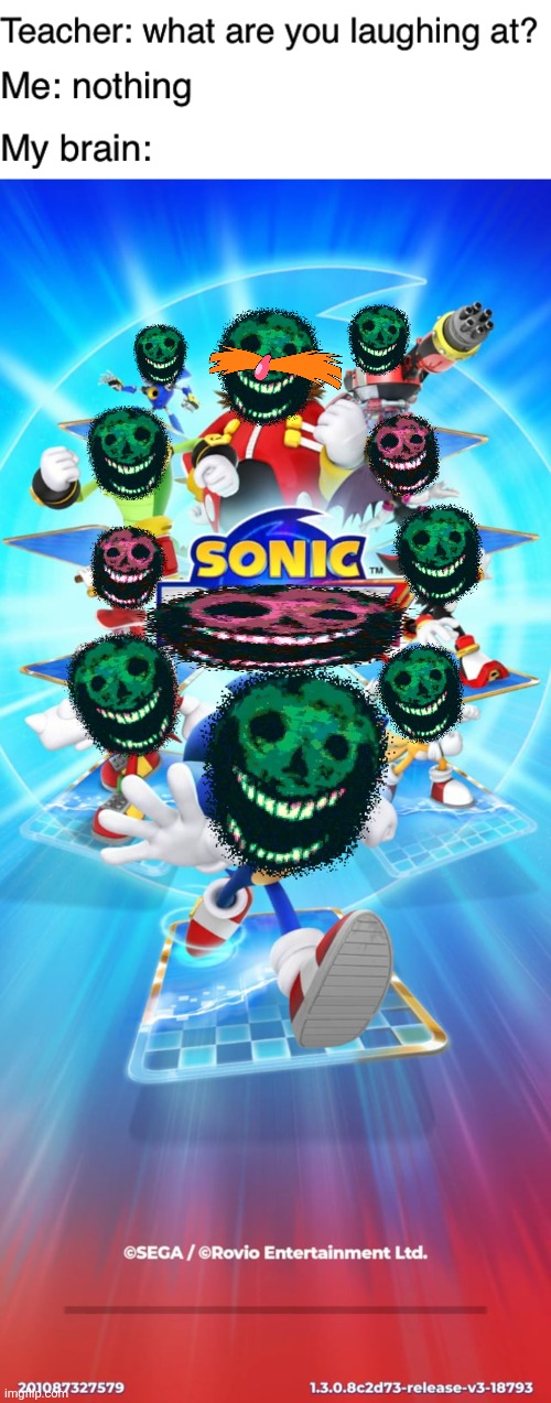 Sonic Blitz. (The finale) | image tagged in teacher what are you laughing at,doors,sonic the hedgehog | made w/ Imgflip meme maker