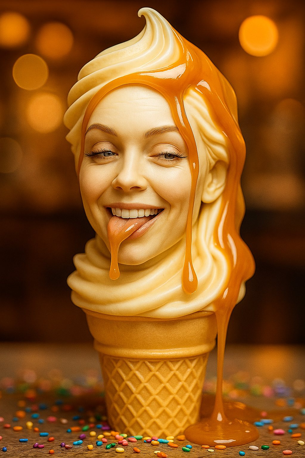 Caramel Drip Blank Meme Template