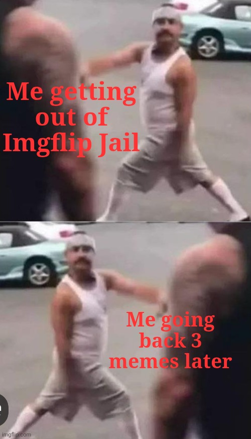 Me getting out of Imgflip Jail; Me going back 3 memes later | image tagged in jail | made w/ Imgflip meme maker