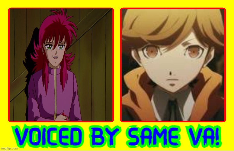 same voice actor | image tagged in jodi benson,anime,same voice actor,persona 3,yu yu,bisexual | made w/ Imgflip meme maker