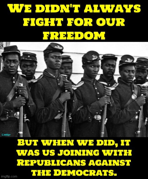 Another inconvenient truth rooted in fact! | image tagged in democrats,african americans,civil war,republicans,politics,political | made w/ Imgflip meme maker