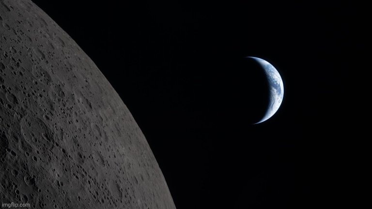 Crescent Earth from Artemis II | image tagged in nasa,views,science,beautiful nature,space,the final frontier | made w/ Imgflip meme maker