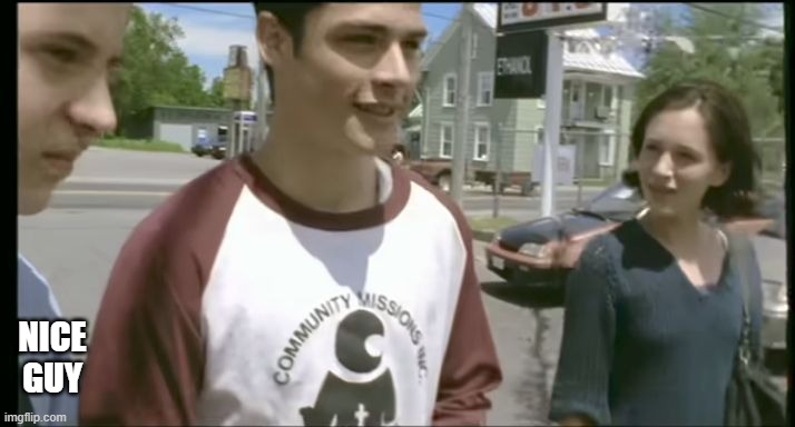 nice guy | image tagged in bad guy and the nice guy | made w/ Imgflip meme maker