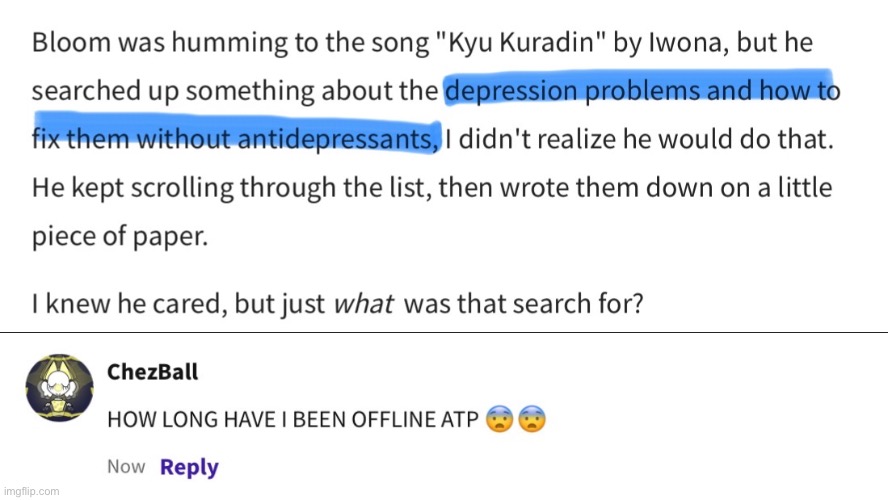 I WAS GONE FOR A SINGLE WEEK AND SYPHER ALREADY MADE 8 MORE CHAPTERS WITH MUCH MORE LORE??? WDYM BLOOM SEARCHES THAT AFTER LORE | image tagged in wattpad,angst,dbdcrew,syphxrx,books,online books | made w/ Imgflip meme maker