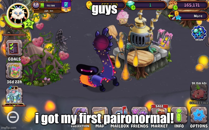 very awesome | guys; i got my first paironormal! | image tagged in msm,my singing monsters,paironormals,news,cool | made w/ Imgflip meme maker