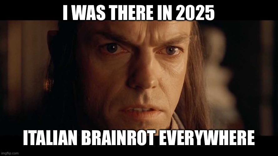 Tung tung tung sucks | I was there in 2025; Italian brainrot everywhere | image tagged in i was there | made w/ Imgflip meme maker