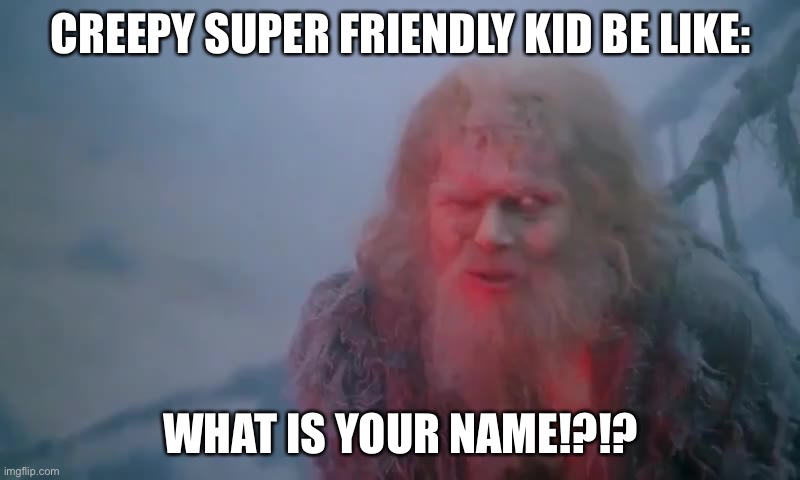 What Is Your Name? | Creepy super friendly kid be like:; What is your name!?!? | image tagged in what is your name | made w/ Imgflip meme maker