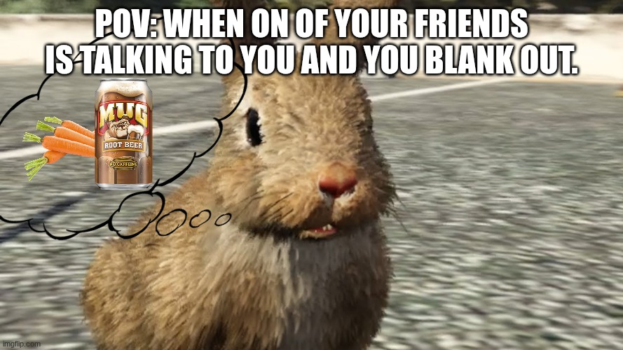 bunny of DOOM | POV: When on of your friends is talking to you and you blank out. | image tagged in bunny of doom | made w/ Imgflip meme maker